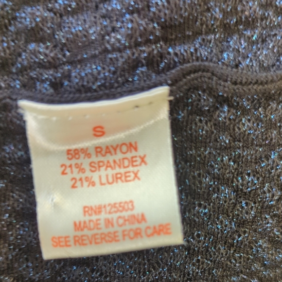 00082 Torn Ronny Kobo Knit A Line Dress Black Blue size Small fall spring preppy - Picture 8 of 9